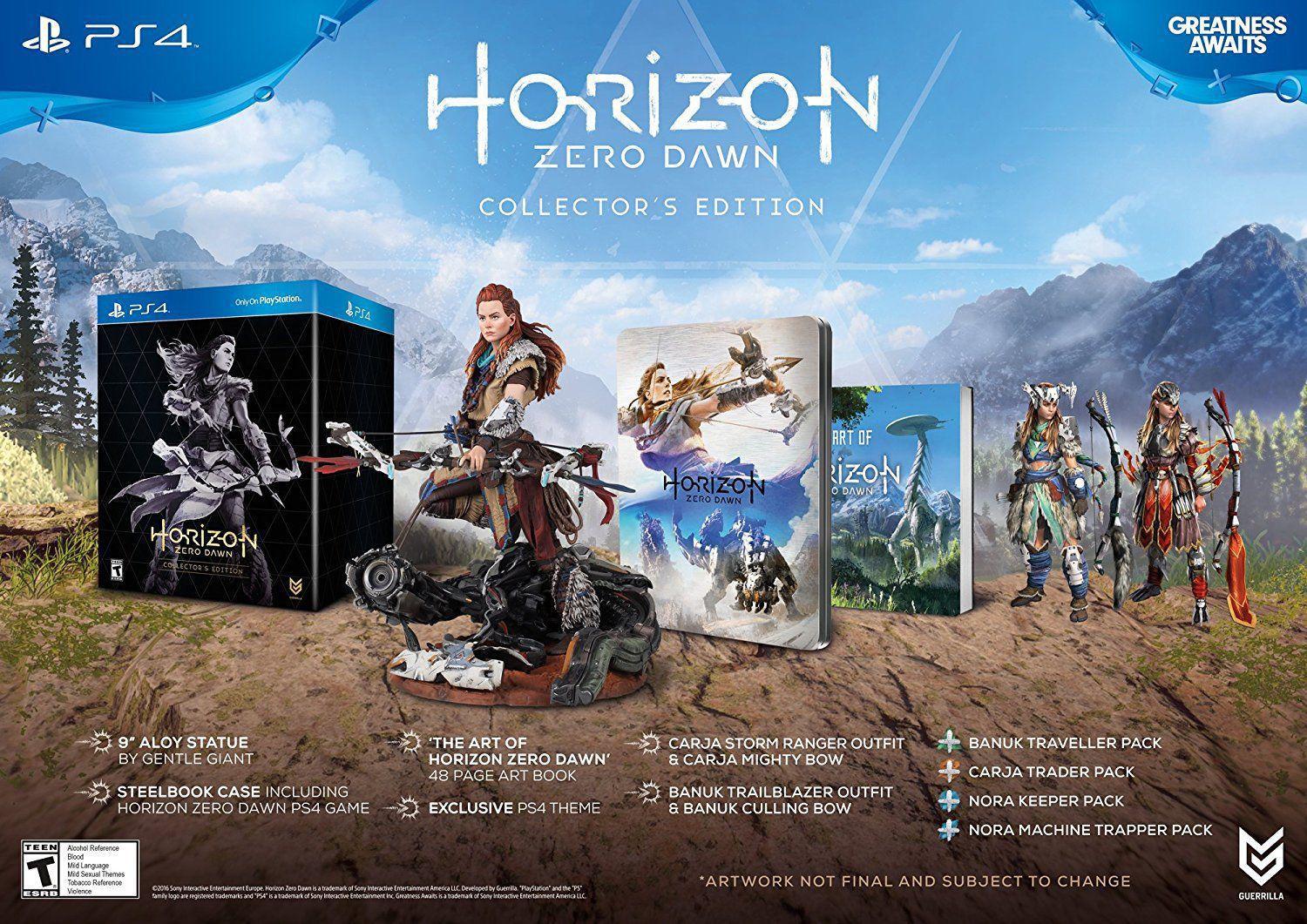 Horizon Zero Dawn - даты релизов игры и обложки к ним